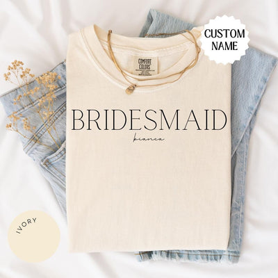CUSTOM Bridesmaid Comfort Colors® Shirt, Bridesmaid Shirts, Team Bride Shirt, Bridal Party Gifts, Personalized Shirt, Bridesmaid Proposal