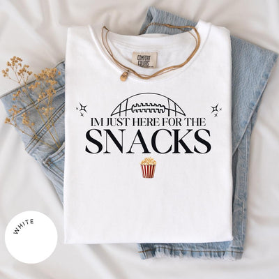 I'm Just Here For The Snacks Comfort Colors® Shirt, Game Day Shirt, Football Game Day Shirt, Funny Football Shirt, Football Season Apparel