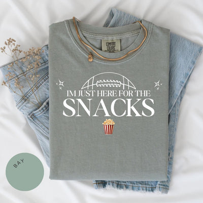I'm Just Here For The Snacks Comfort Colors® Shirt, Game Day Shirt, Football Game Day Shirt, Funny Football Shirt, Football Season Apparel