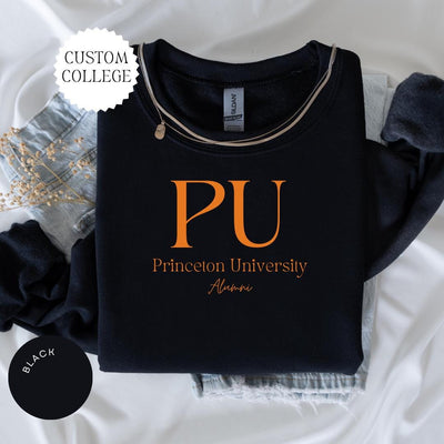 CUSTOM COLLEGE Crewneck, College Alumni Hoodie, College University High School Crewneck, Graduation Gift Friend, Sorority Shirt