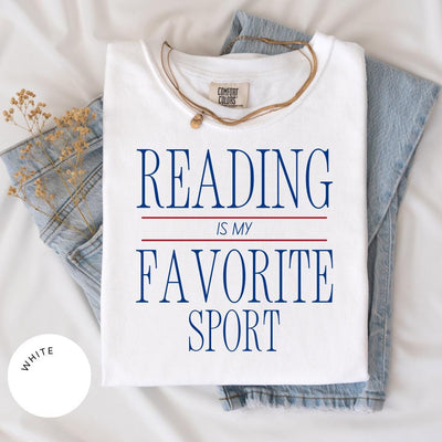 Reading is My Favorite Sport Comfort Color® Shirt, Bookish Shirt, Vintage Reading Sweatshirt, Book Lover, Booktok Gift, Bookworm Reader Gift