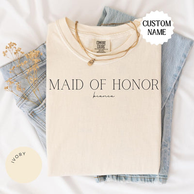 CUSTOM Maid of Honor Comfort Colors® Shirt, Bridesmaid Shirts, Maid of Honor Gift, Bridesmaid Gifts, Personalized Shirt, Bridesmaid Proposal