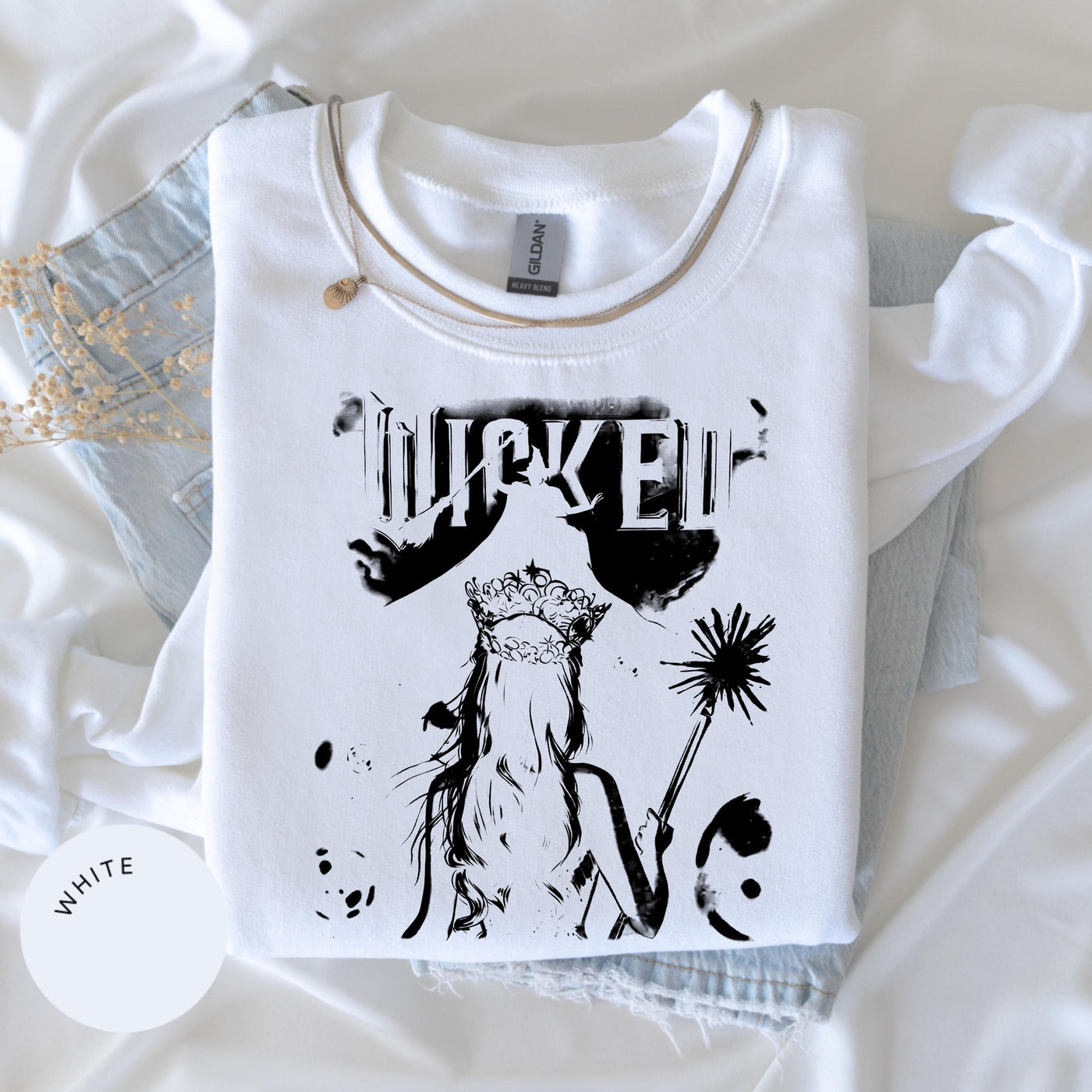 Wicked For Good Sweatshirt, Popular Sweatshirt, Glinda Sweater, Pink Sweatshirt, Gift for Her, Glinda Elphaba Wizard of Oz Crewneck, Movie